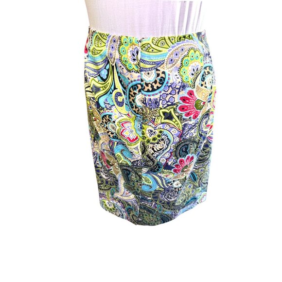 Talbots 16P Colorful Paisley Skirt With Back Zipper & Hook - Picture 8 of 9